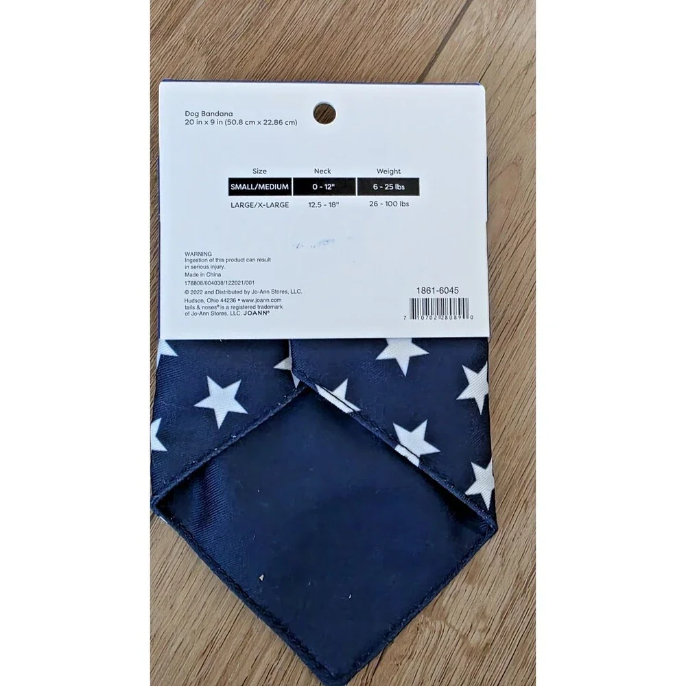 Tails & Noses Summer Americana Patriotic Dog Bandana New size S/M 6-25lbs